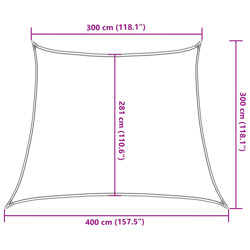 Solseil 160 g/m² gul 3/4x3 m HDPE
