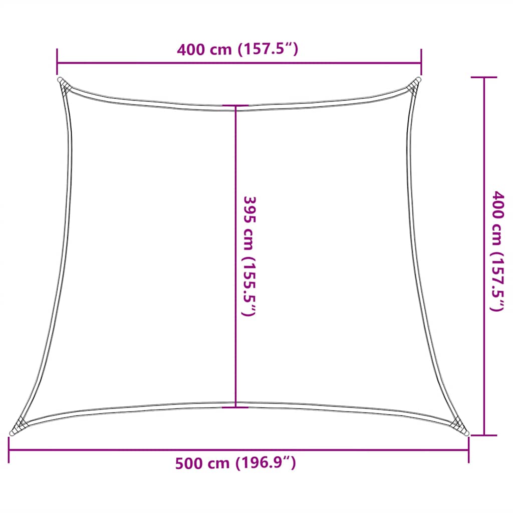 Solseil 160 g/m² trapesformet gul 4/5x4 m HDPE
