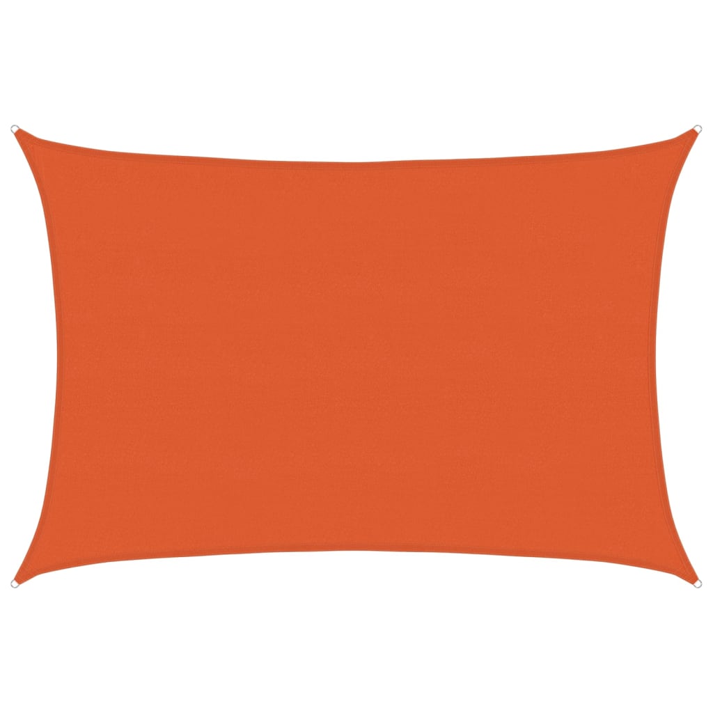 Solseil 160 g/m² rektangulær oransje 5x7 m HDPE