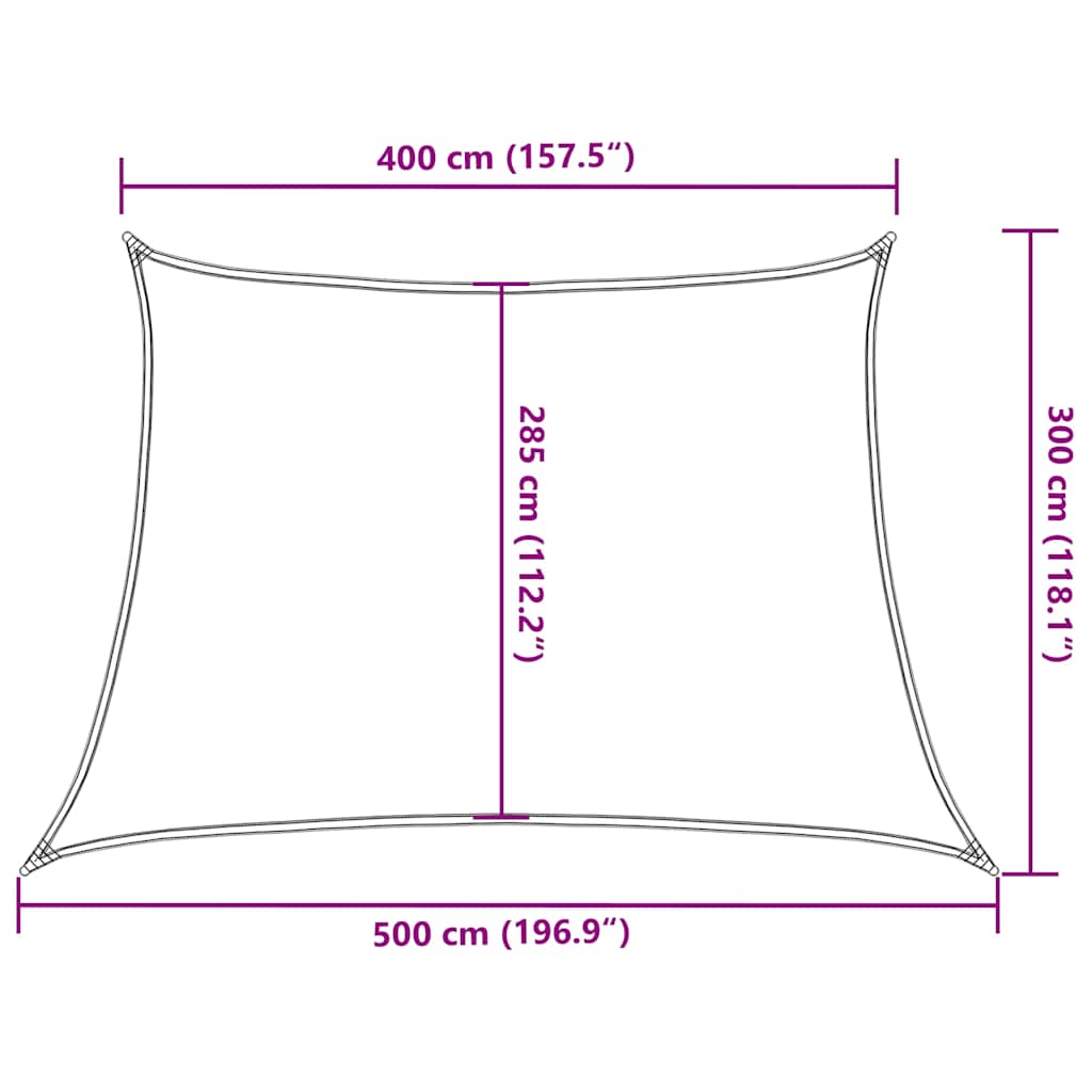 Solseil 160 g/m² trapesformet oransje 4/5x3 m HDPE