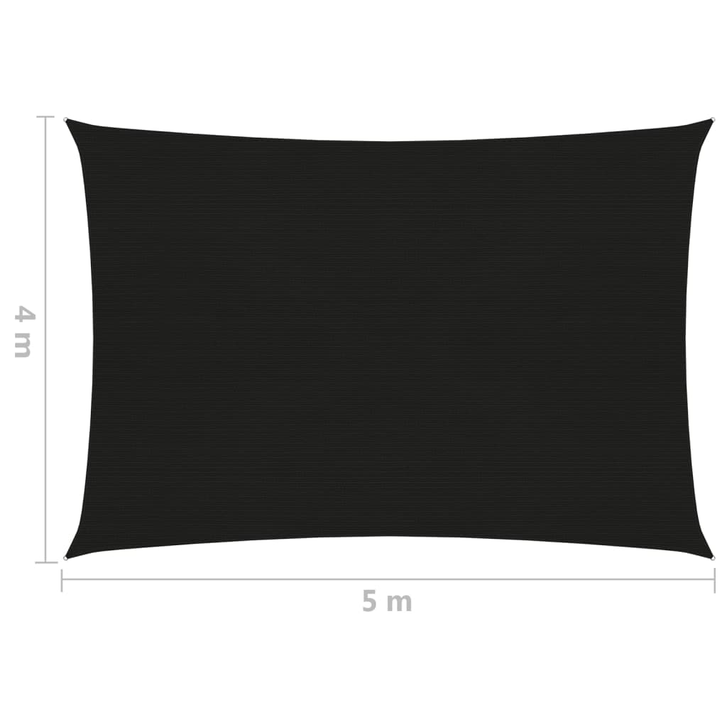 Solseil 160 g/m² svart 2,5x3,5 m HDPE