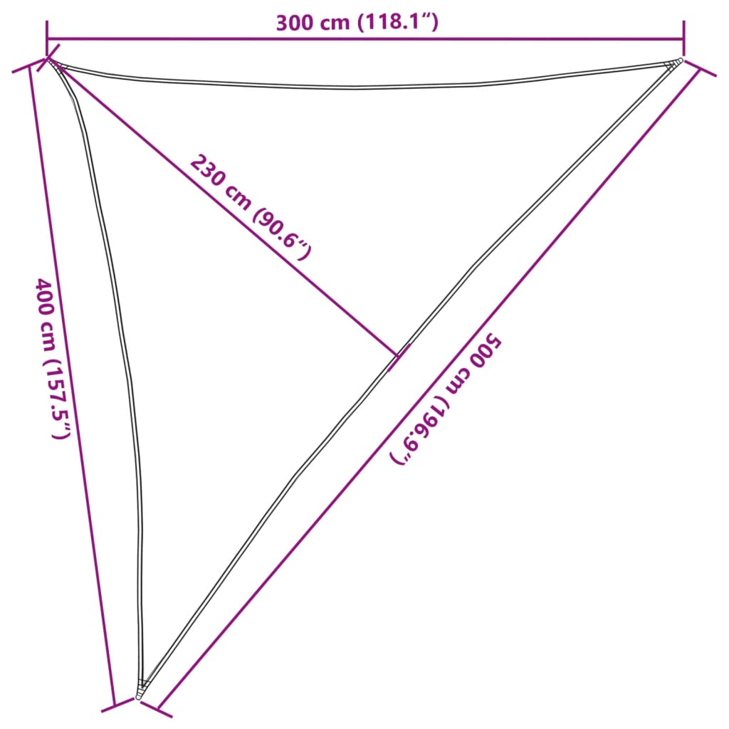 Solseil 160 g/m² svart 3x4x5 m HDPE