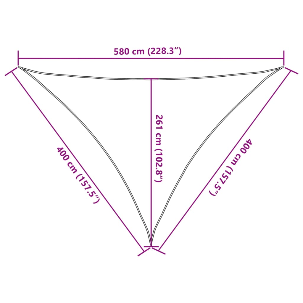 Solseil 160 g/m² svart 4x4x5,8 m HDPE