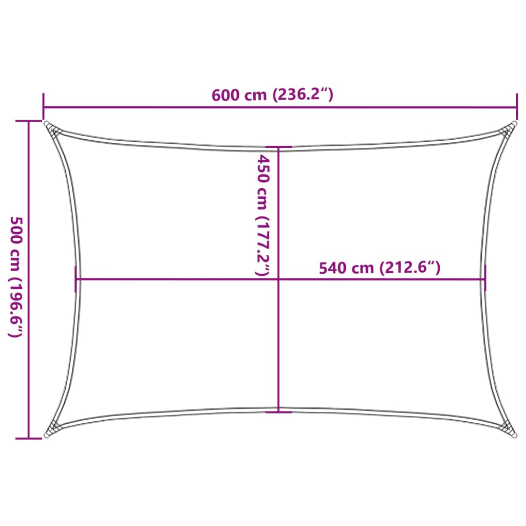 Solseil 160 g/m² brun 5x6 m HDPE