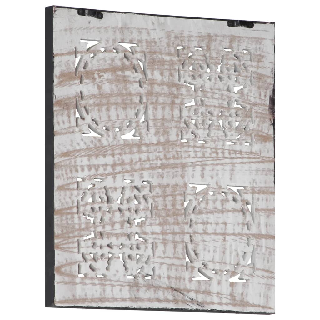 Håndskåret veggpanel MDF 40x40x1,5 cm svart og hvit