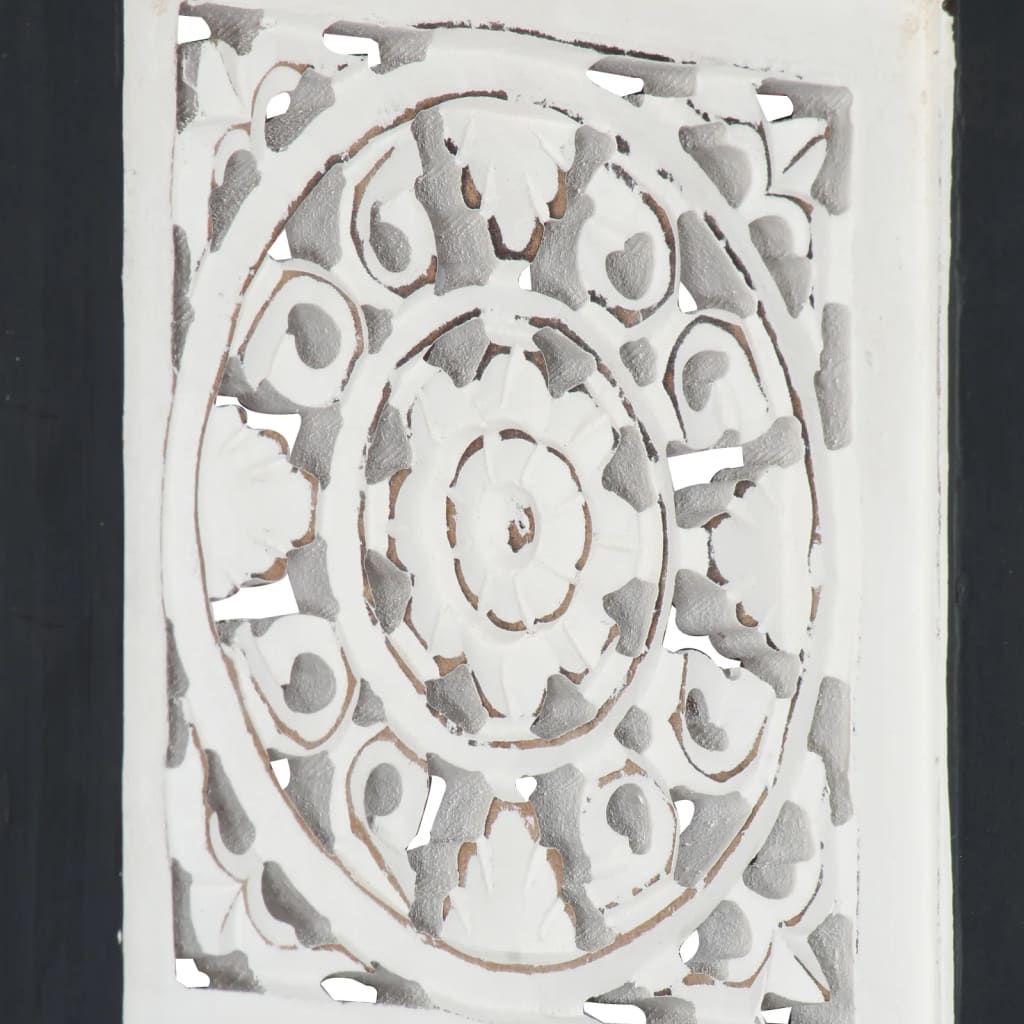 Håndskåret veggpanel MDF 40x40x1,5 cm svart og hvit