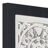 Håndskåret veggpanel MDF 40x40x1,5 cm svart og hvit