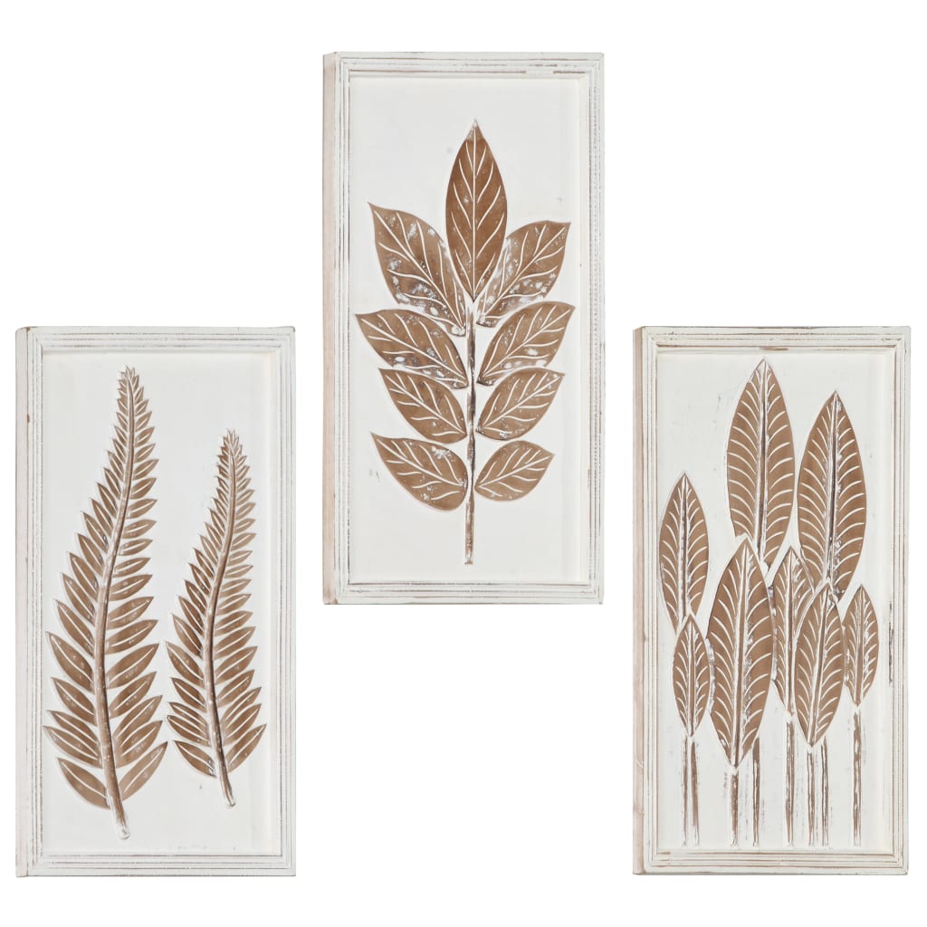 Håndskårne veggpaneler 3 stk MDF 40x60x1,5 cm