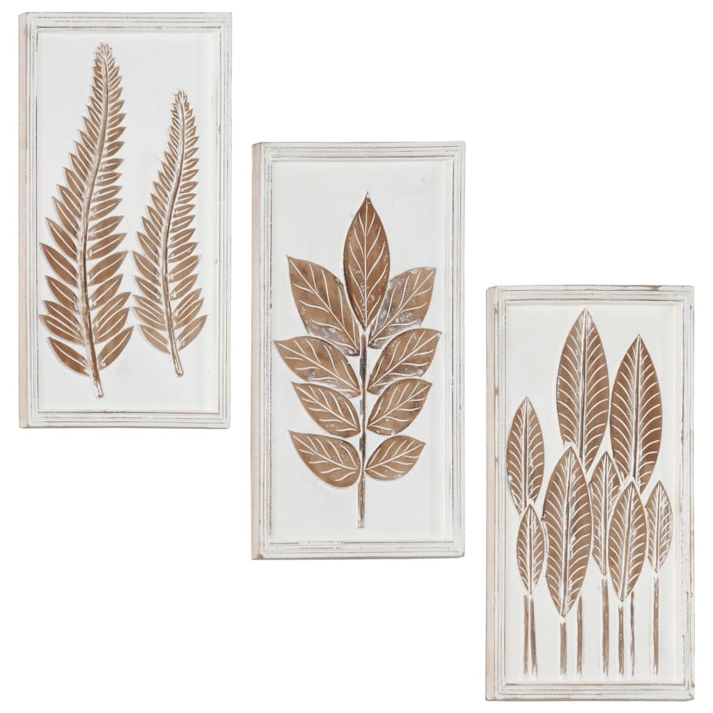 Håndskårne veggpaneler 3 stk MDF 40x60x1,5 cm