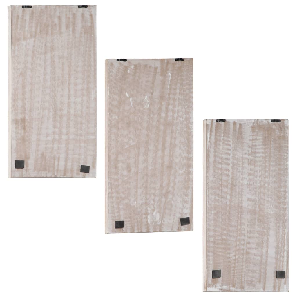 Håndskårne veggpaneler 3 stk MDF 40x60x1,5 cm