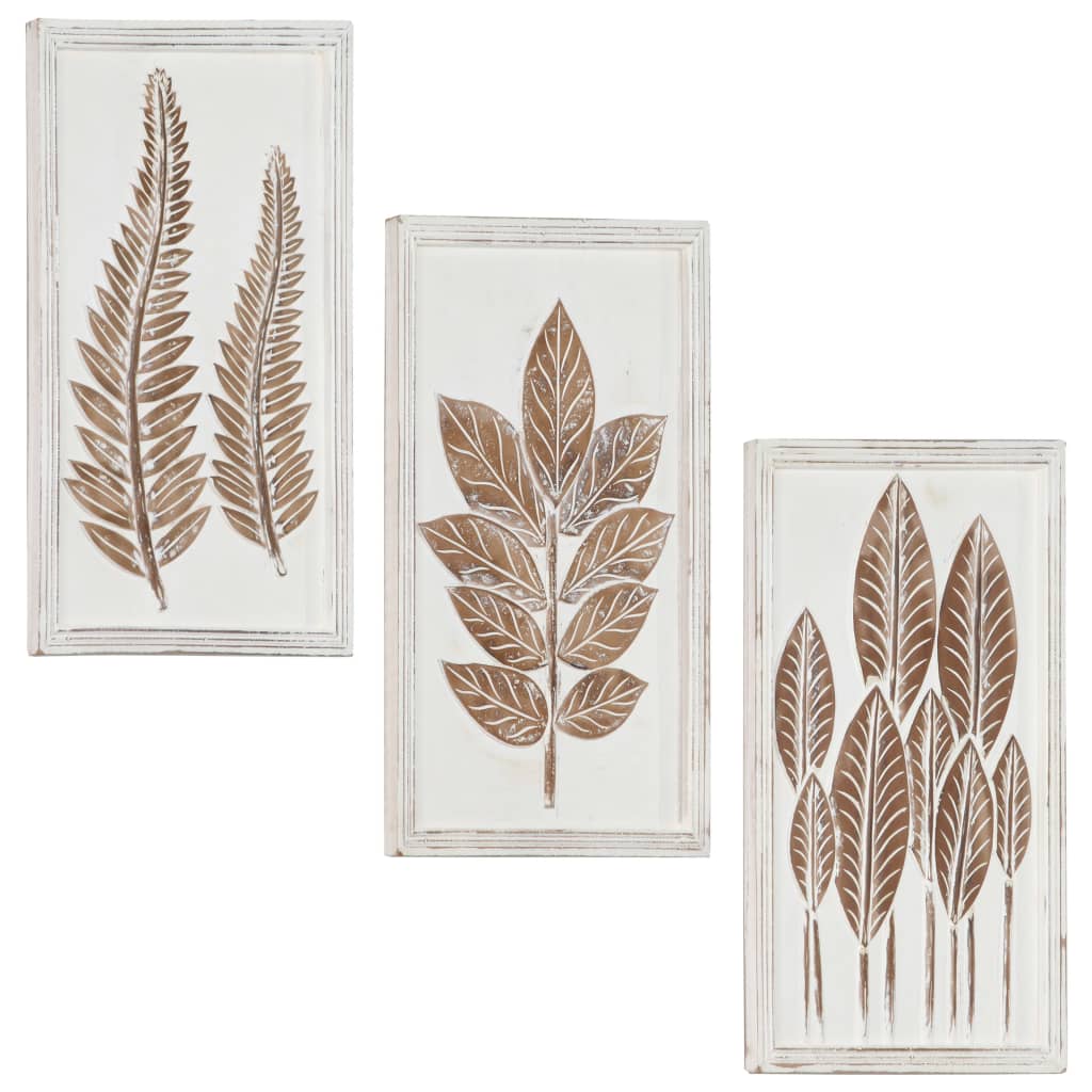 Håndskårne veggpaneler 3 stk MDF 40x60x1,5 cm