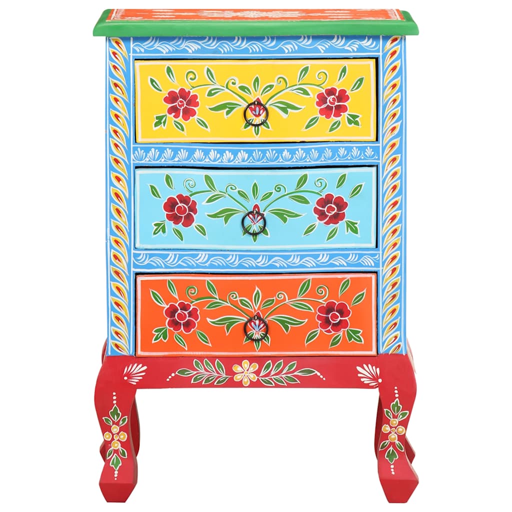 Håndmalt nattbord 40x30x60 cm heltre mango