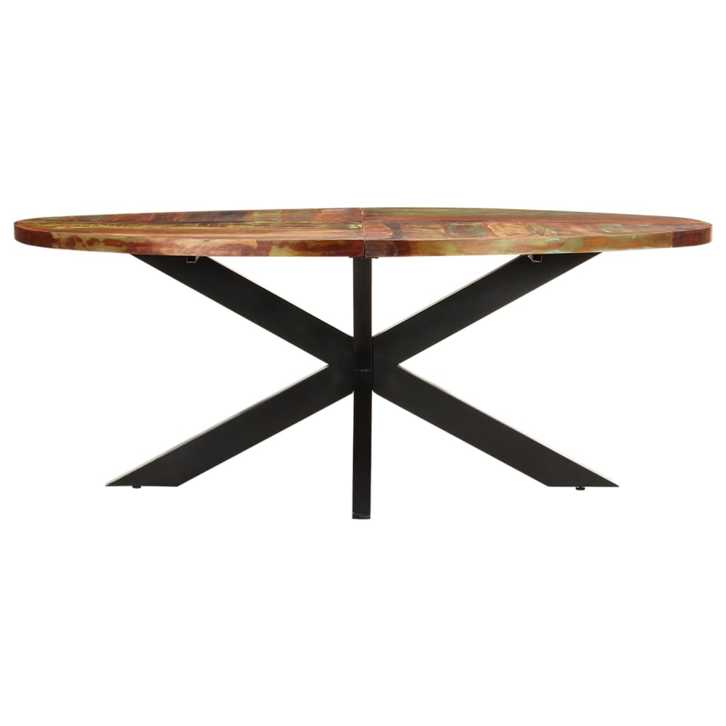Spisebord ovalt 200x100x75 cm gjenvunnet heltre