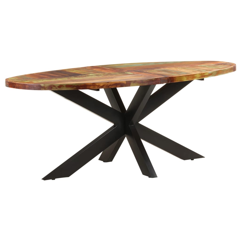 Spisebord ovalt 200x100x75 cm gjenvunnet heltre