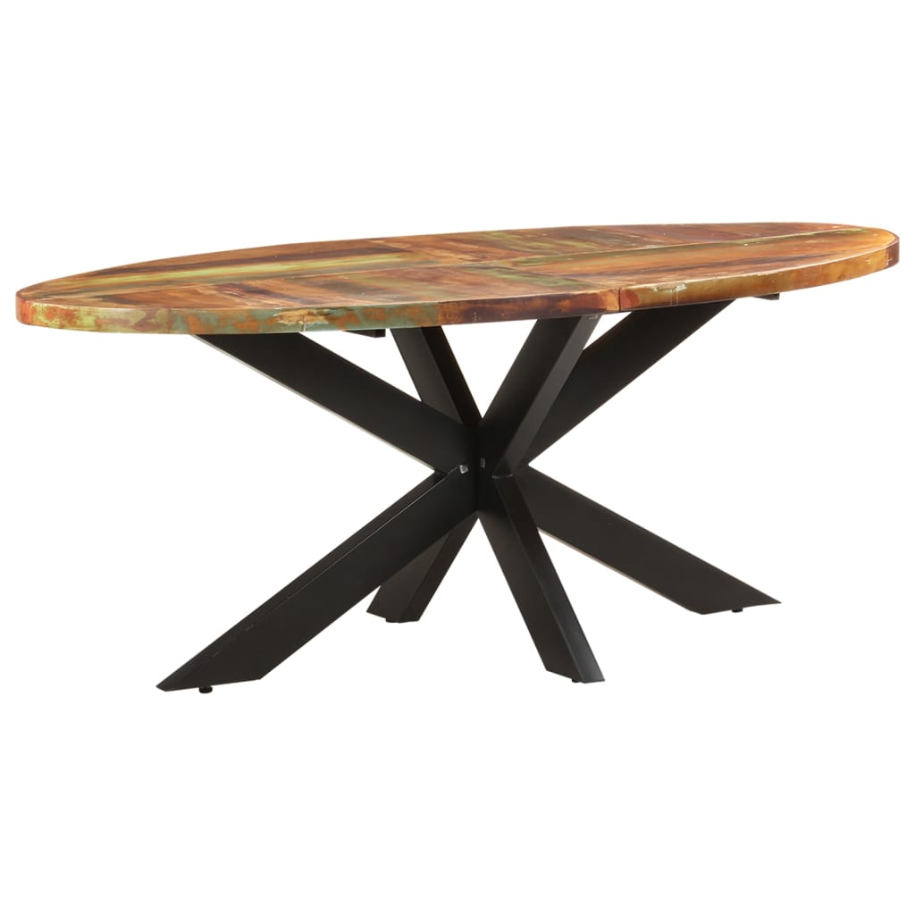 Spisebord ovalt 200x100x75 cm gjenvunnet heltre