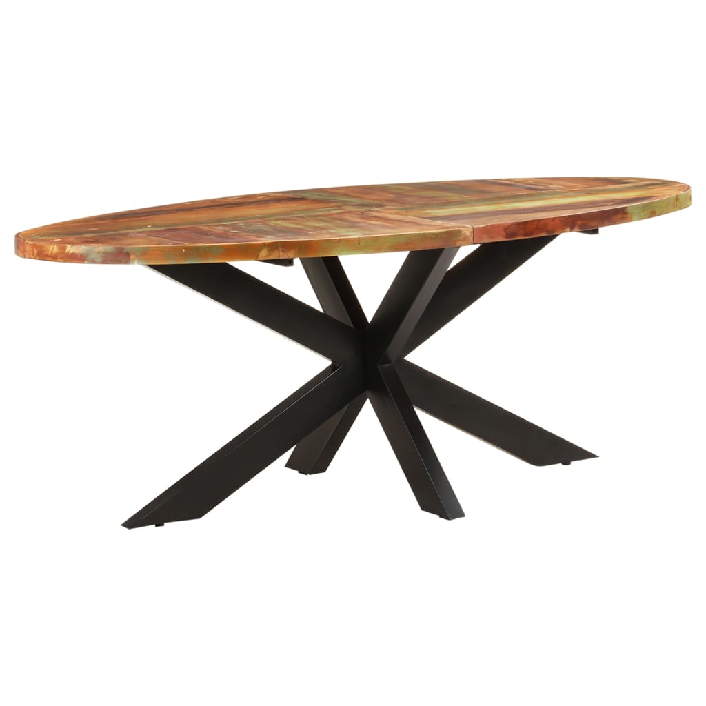 Spisebord ovalt 200x100x75 cm gjenvunnet heltre