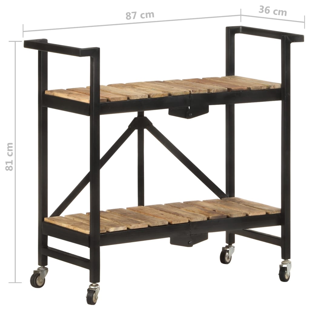 Kjøkkentralle 87x36x81 cm heltre mango