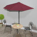 Balkongparasoll med aluminiumsstang vinrød 270x144x222 cm halv