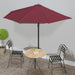 Balkongparasoll med aluminiumsstang vinrød 300x155x223 cm halv