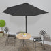 Balkongparasoll med aluminiumsstang svart 300x155x223 cm halv