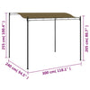 Hagemarkise 3x2,4 m gråbrun 180 g/m²
