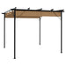 Pergola med uttrekkbart tak gråbrun 3x3 m stål 180 g/m²