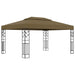Paviljong med dobbelt tak 3x4 m gråbrun 180 g/m²