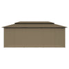 Paviljong med gardiner 600x298x270 cm gråbrun 180 g/m²
