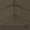 Paviljong med gardiner 600x298x270 cm gråbrun 180 g/m²