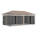 Paviljong med myggnett 6x3x2,73 m gråbrun 180 g/m²