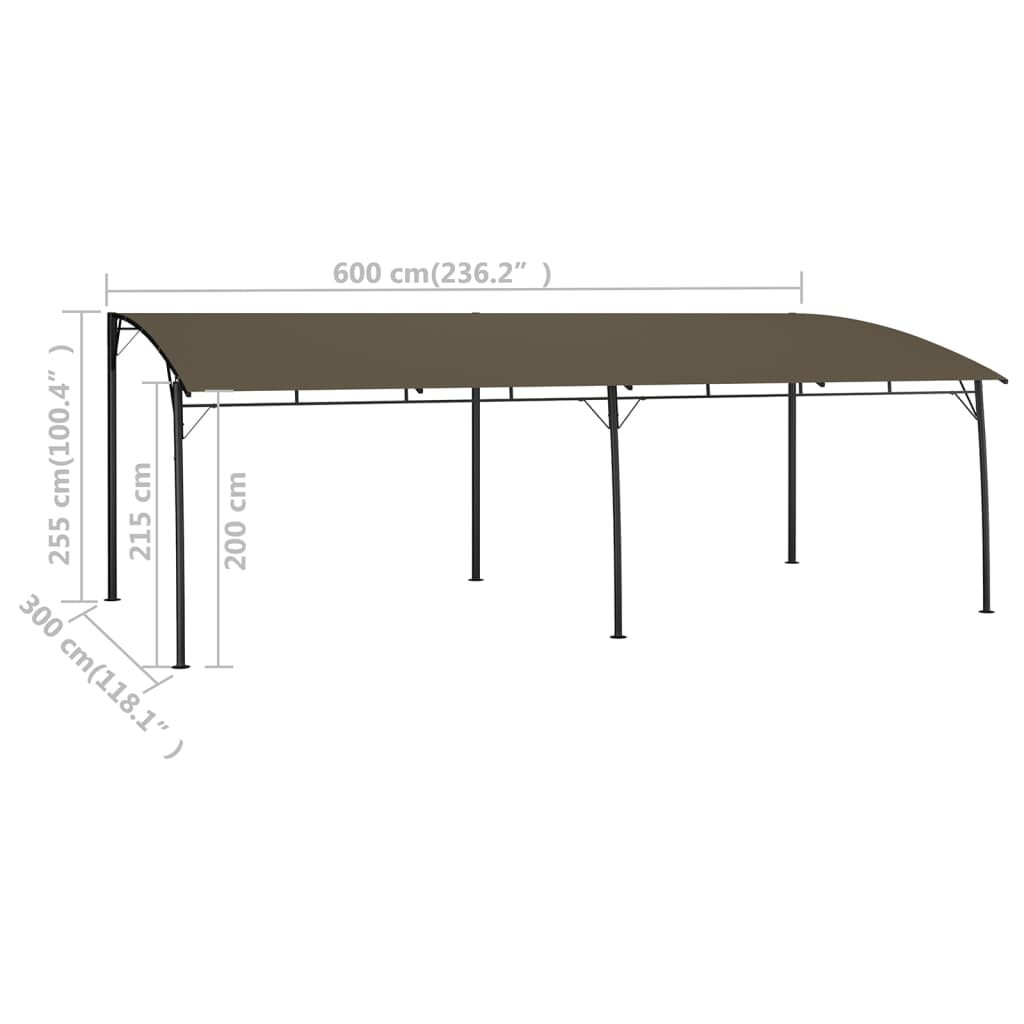 Hagemarkise 6x3x2,55 m gråbrun