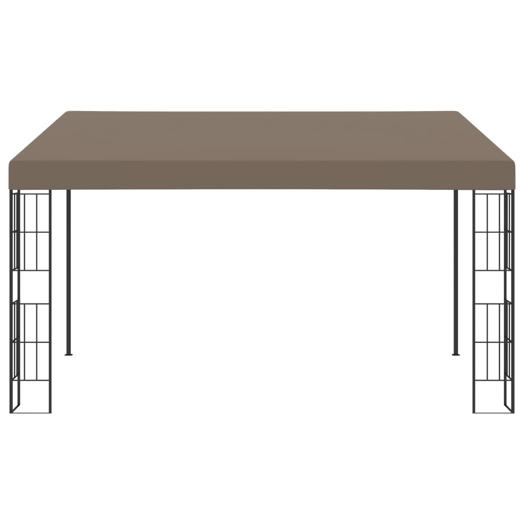 Veggmontert paviljong 4x3 m gråbrun stoff