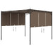 Hagepaviljong med sidegardin 3x3x2,25 m gråbrun