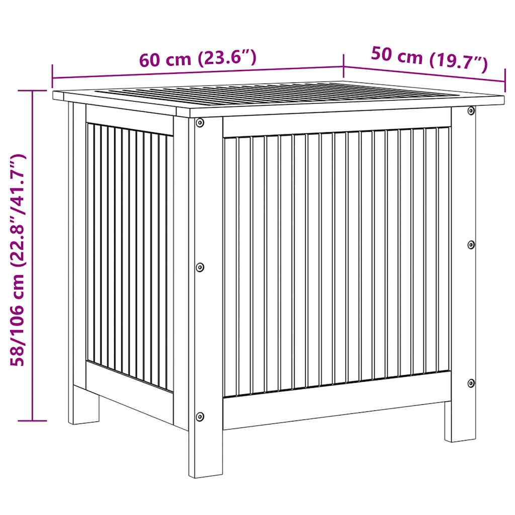 Putekasse 60x50x58 cm heltre akasie