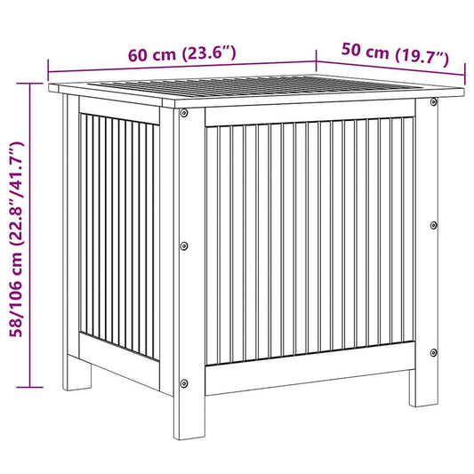 Putekasse 60x50x58 cm heltre akasie