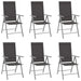 Foldbare hagestoler 6 stk textilene svart
