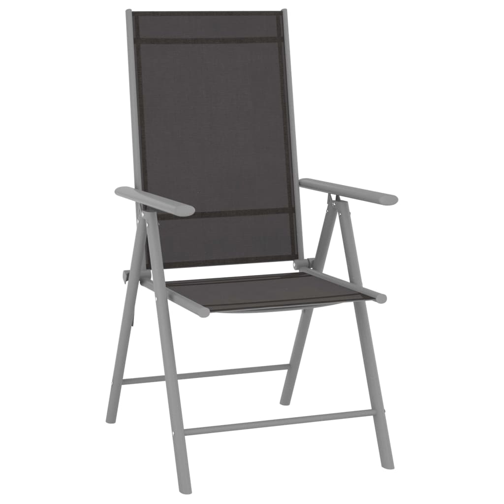 Foldbare hagestoler 6 stk textilene svart