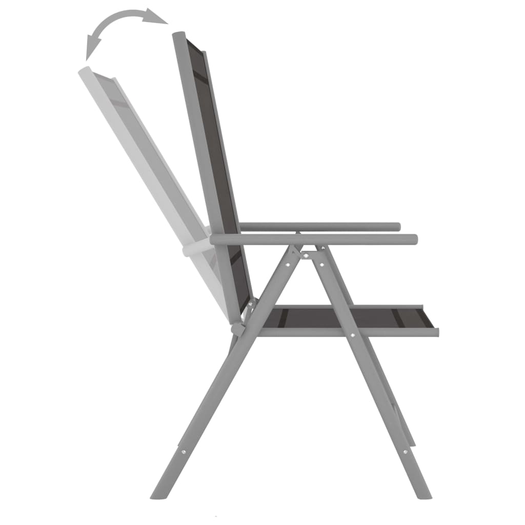 Foldbare hagestoler 6 stk textilene svart
