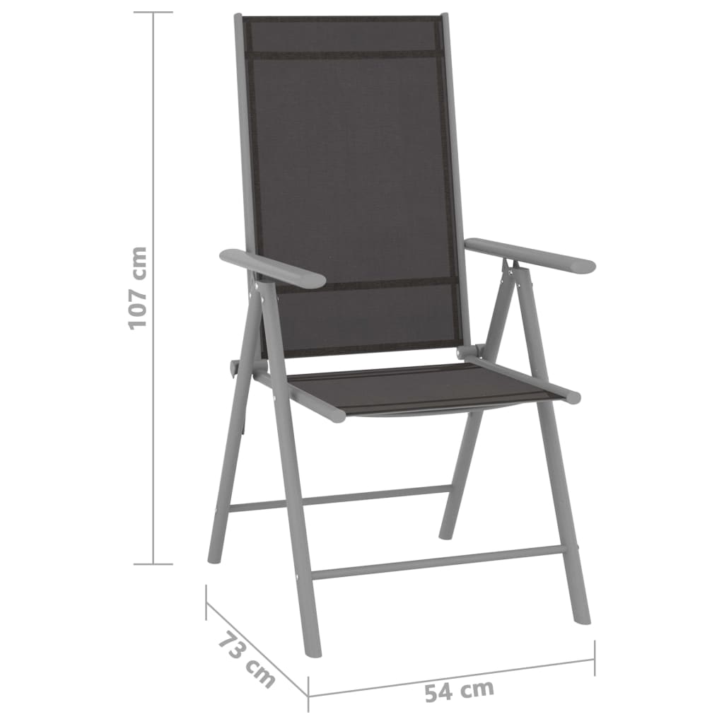 Foldbare hagestoler 6 stk textilene svart