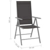 Foldbare hagestoler 6 stk textilene svart