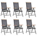 Foldbare hagestoler 6 stk textilene svart