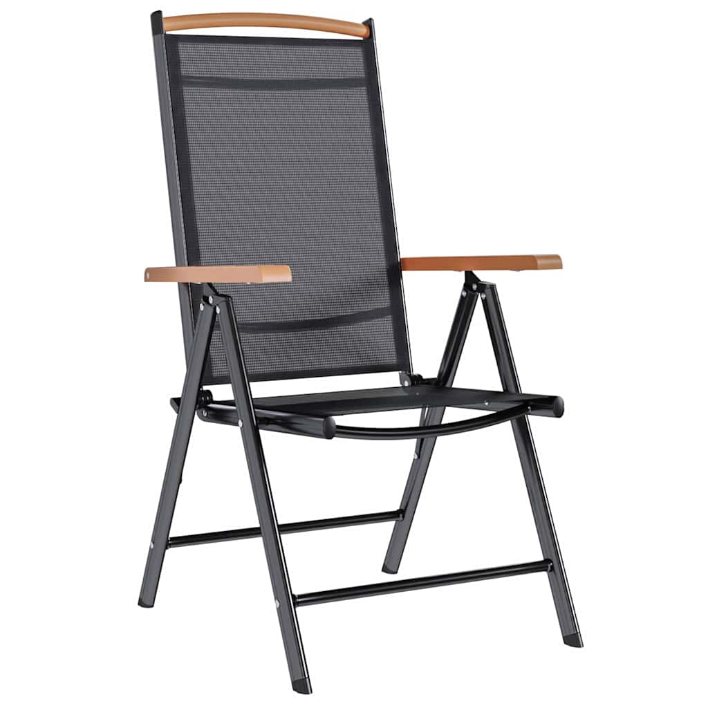 Foldbare hagestoler 6 stk textilene svart