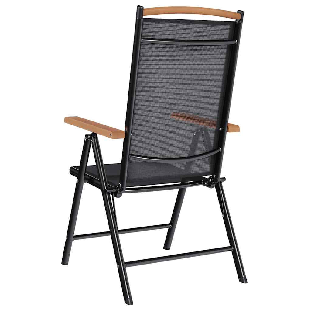 Foldbare hagestoler 6 stk textilene svart