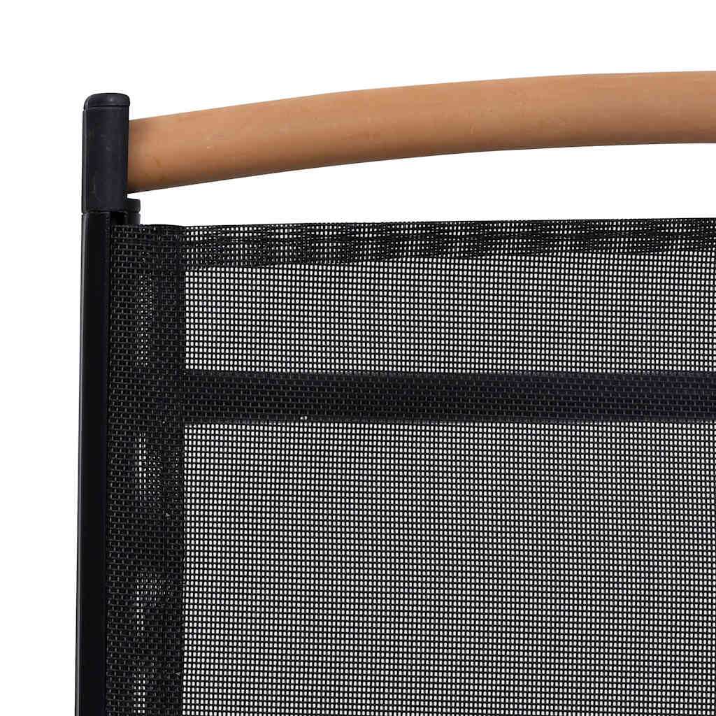 Foldbare hagestoler 6 stk textilene svart