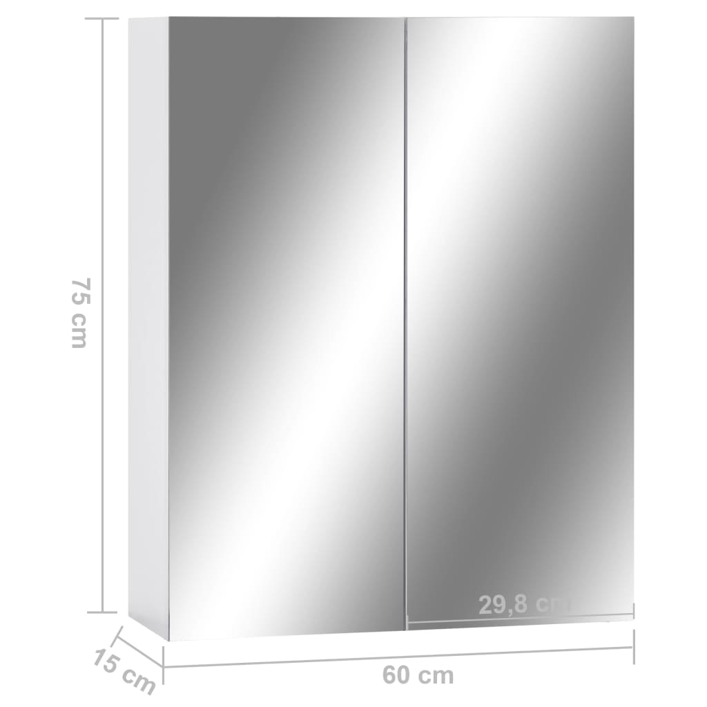 Speilskap til baderom hvit 60x15x75 cm MDF