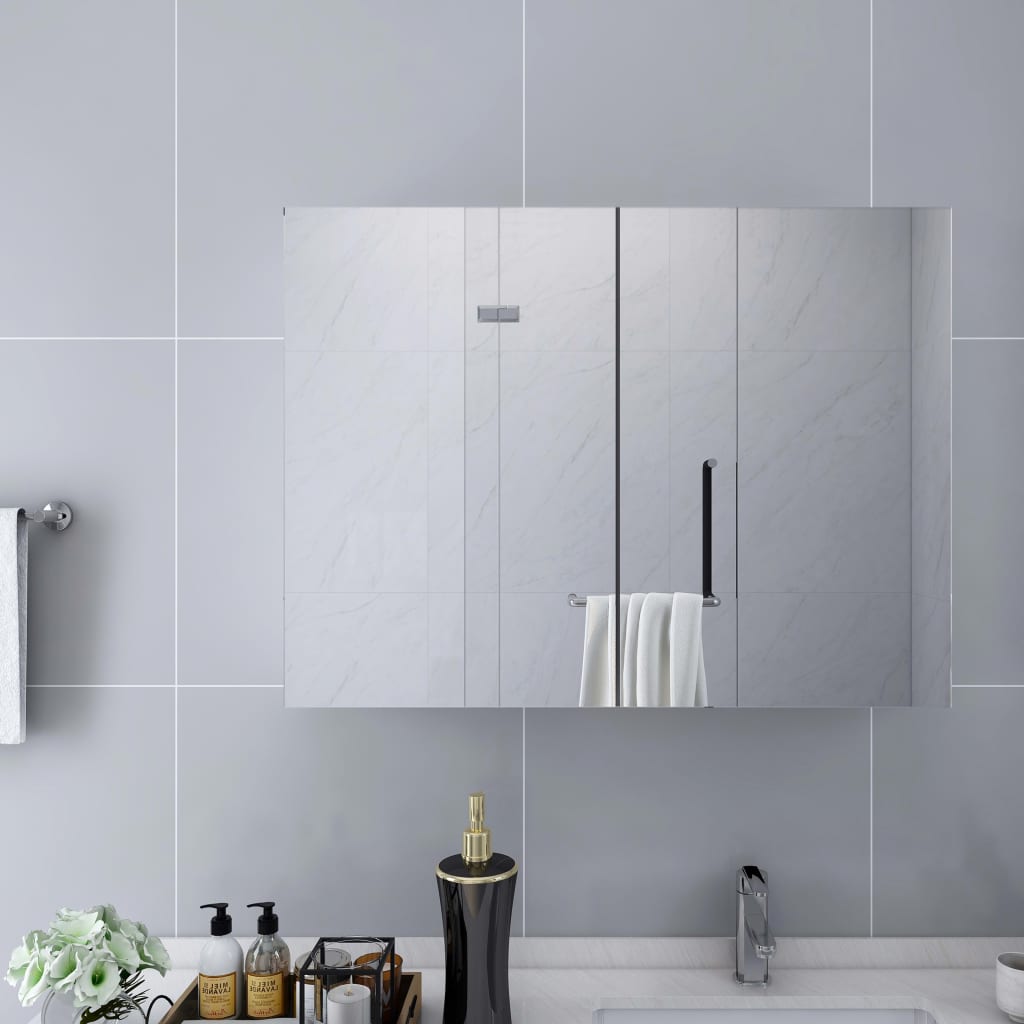Speilskap til baderom hvit 80x15x60 cm MDF