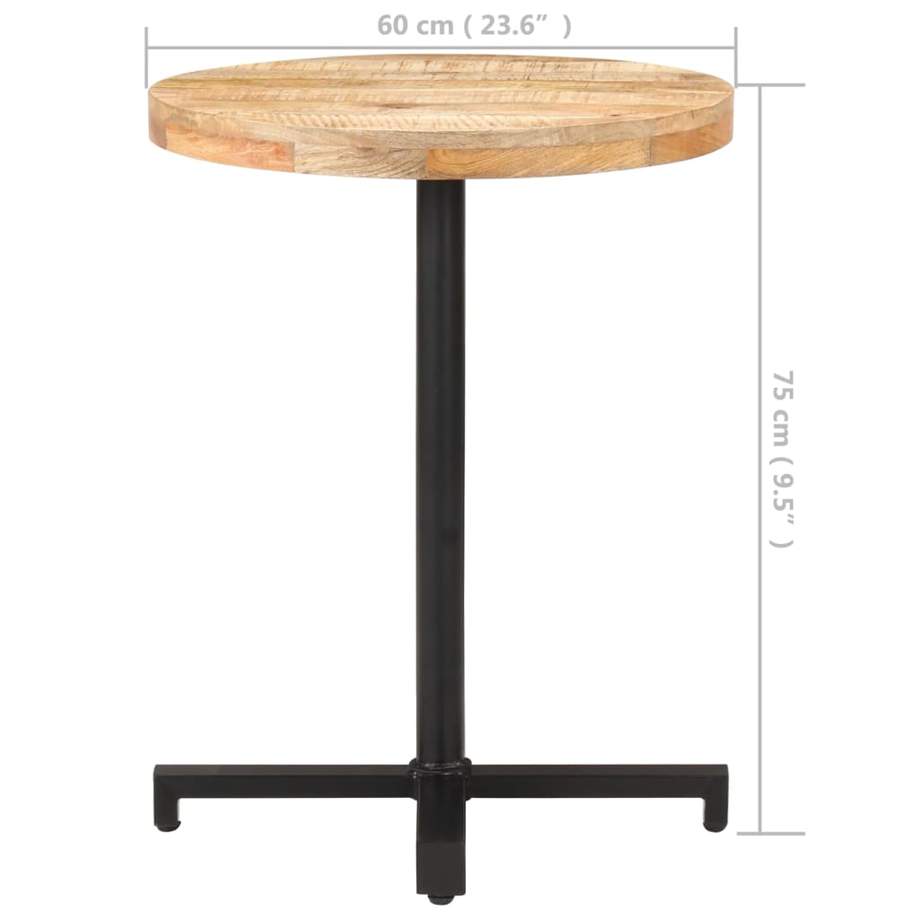 Bistrobord rundt Ø60x75 cm grovt mangotre