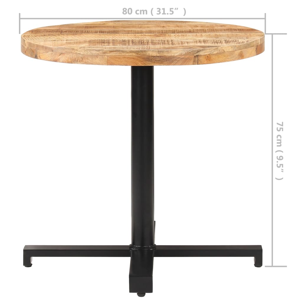 Bistrobord rundt Ø80x75 cm grovt mangotre