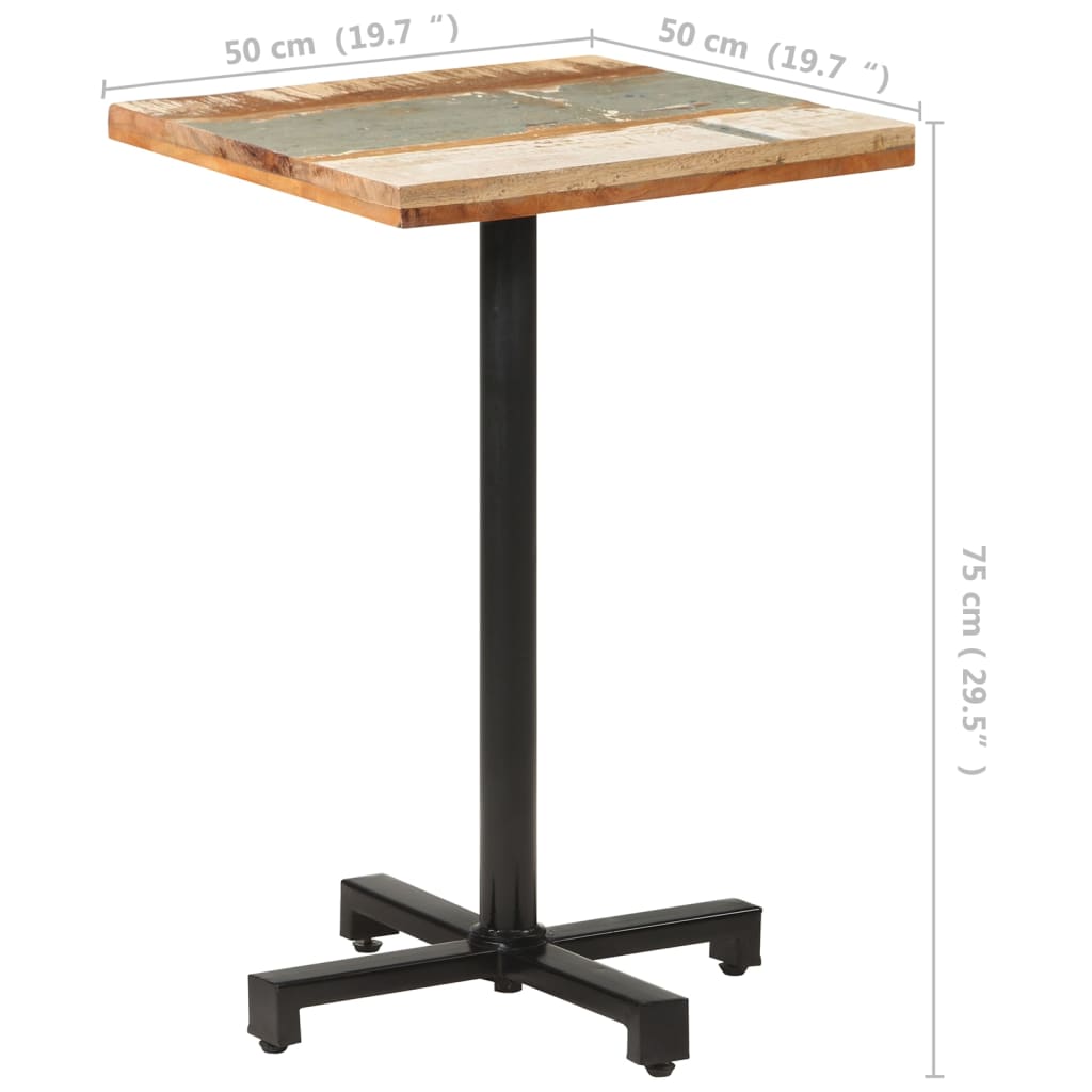 Bistrobord firkantet 50x50x75 cm gjenvunnet heltre