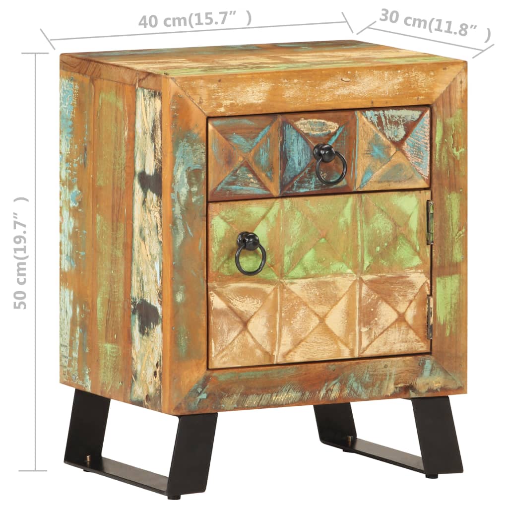 Nattbord 40x30x50 cm gjenvunnet heltre